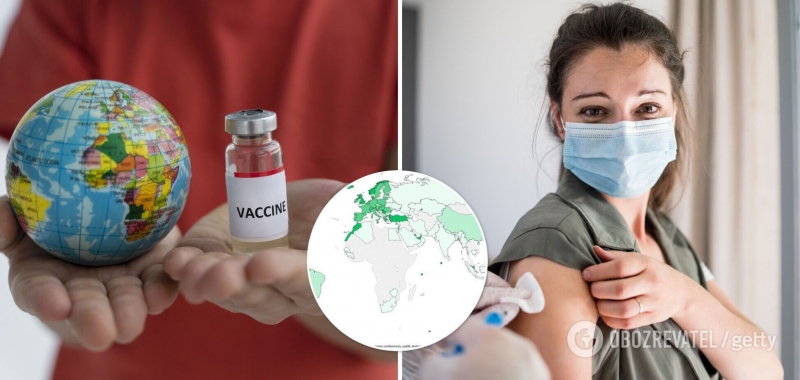 Украина появилась на мировой карте вакцинации