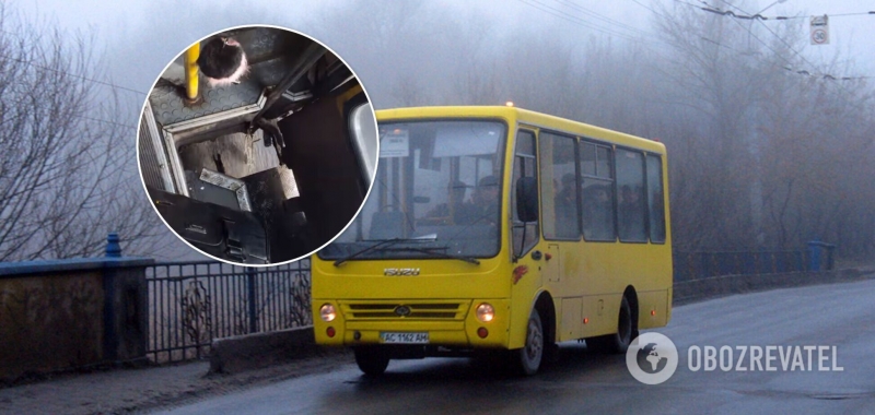 В Луцке засняли маршрутку, которая мчала по городу с дыркой в полу. Видео