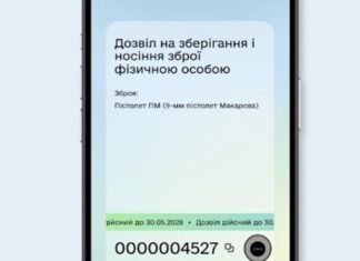 В приложении Дія запустили электронное разрешение на оружие