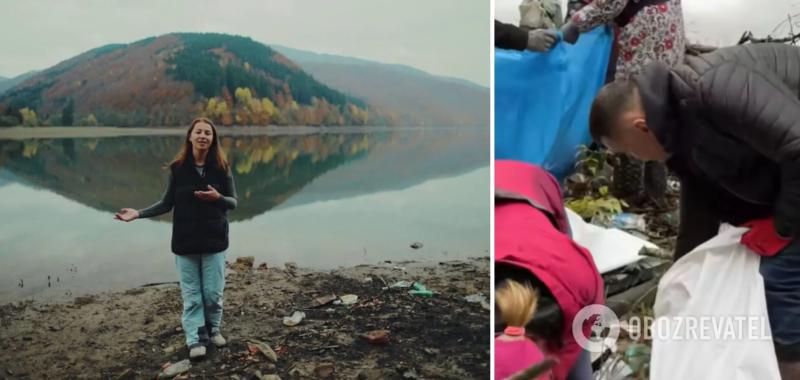 Активисты очистили Берег Закарпатского Моря от мусора: как выглядел заказник до уборки. Видео