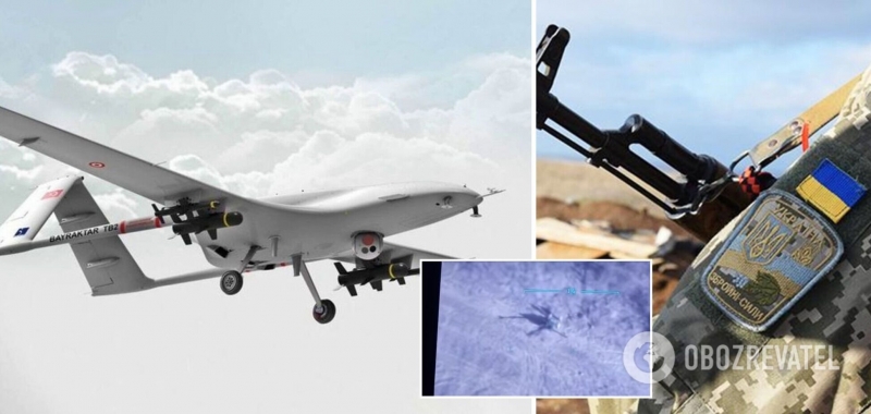 На Донбассе впервые применили турецкий Bayraktar против вражеской артиллерии: работу боевого дрона показали на видео