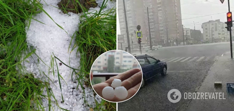 На Харьков и Черновцы обрушился мощный ливень с градом. Фото и видео