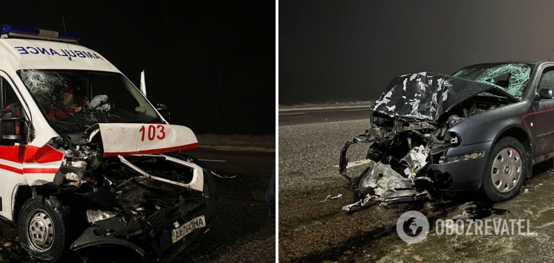 На трассе Киев – Харьков произошло смертельное ДТП с участием скорой. Момент попал на видео