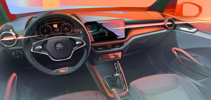 Skoda показала интерьер новой Fabia
