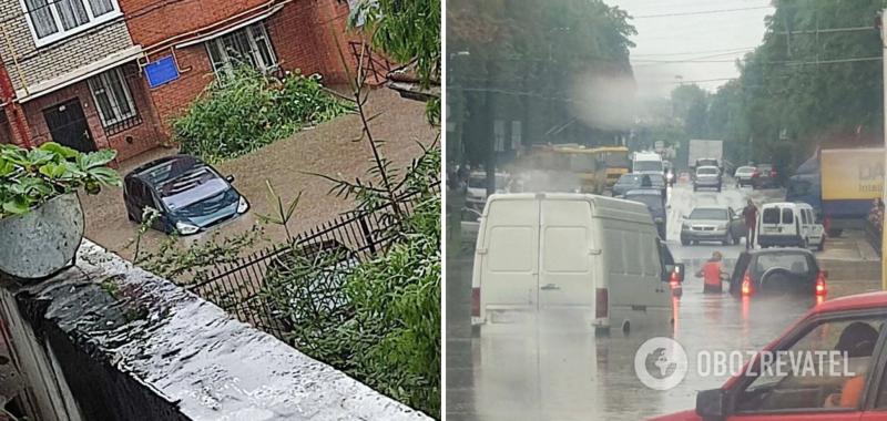 Тернополь накрыл мощный ливень: улицы ушли под воду, ветер ломал деревья. Фото и видео