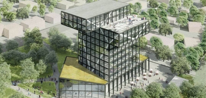 В центре Мариуполя идет активная фаза строительства частного вуза ''Метинвест Политехника''