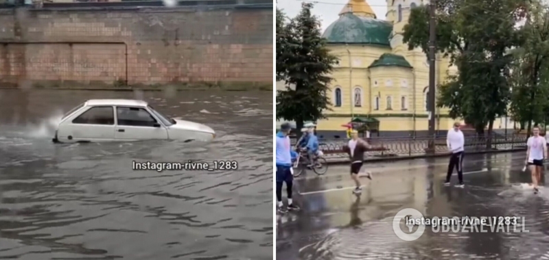 В Ривне на День Независимости прошел сильный ливень: часть мероприятий отменили. Фото и видео